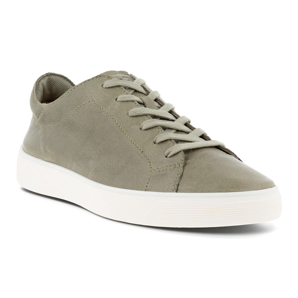 Mens Sneakers - ECCO Street Tray Laced - Olive - 5162KTCOU